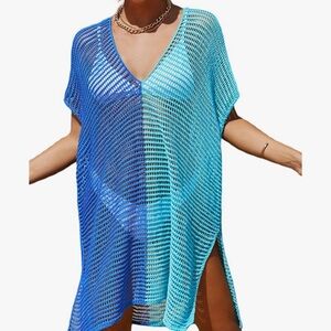 Blue Gradient Swim Cover-Up